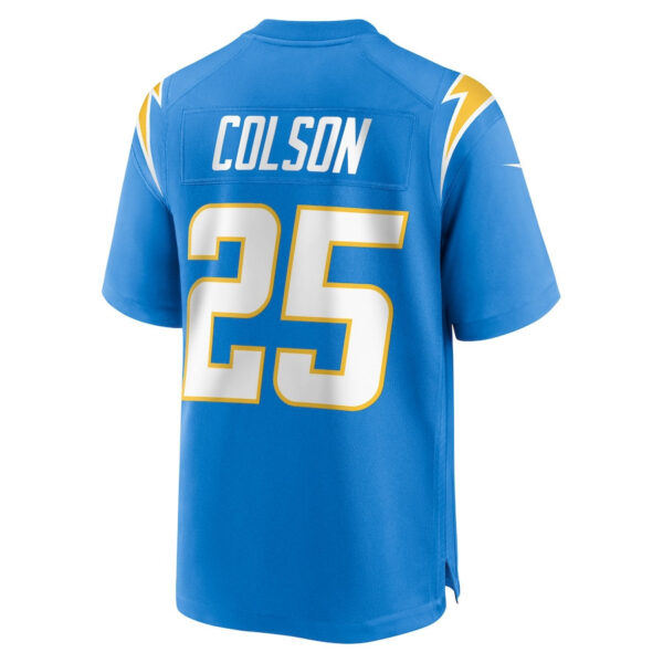 Junior Colson 25 Los Angeles Chargers Team Game Men Jersey - Powder Blue