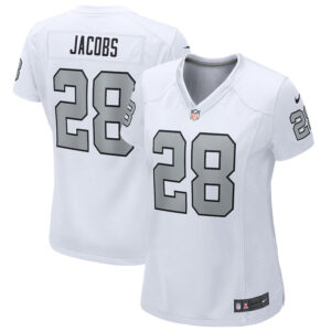 Josh Jacobs 28 Las Vegas Raiders Women Alternate Game Jersey - White