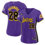 Rui Hachimura 28 Los Angeles Lakers Baseball Jersey - Purple