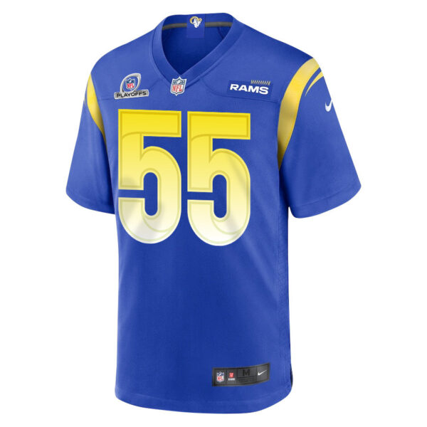 Brian Allen 55 Los Angeles Rams 2023 Playoffs Patch Game Men Jersey - Royal
