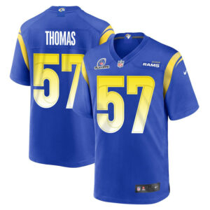 Zach Thomas 57 Los Angeles Rams 2023 Playoffs Patch Game Men Jersey - Royal