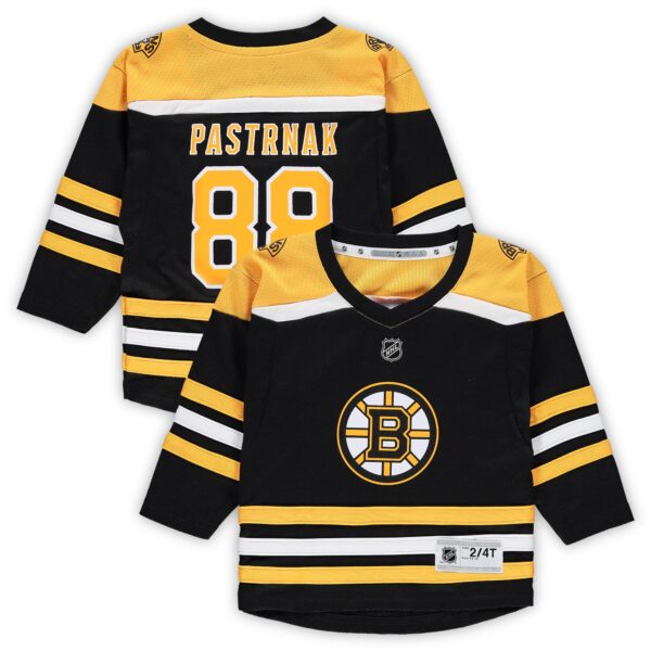 David Pastrnak Boston Bruins Toddler Home Replica Player Jersey - Black