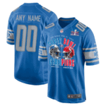 Detroit Lions vs. Kansas City Chiefs Super Bowl LVIII Matchup Game Custom Men Jersey - Blue