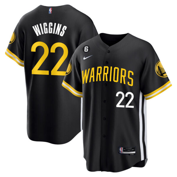 Andrew Wiggins 22 Golden State Warriors Baseball Men Jersey - Black