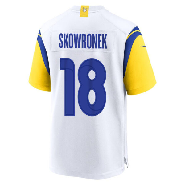 Ben Skowronek 18 Los Angeles Rams 2023 Playoffs Patch Game Men Jersey - White