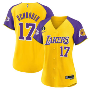 Dennis Schroder 17 Los Angeles Lakers Alternate Baseball Jersey - Gold