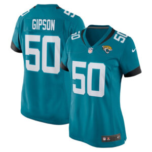 Trevis Gipson 50 Jacksonville Jaguars Alternate Game Women Jersey - Teal