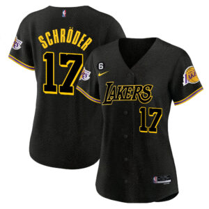 Dennis Schroder 17 Los Angeles Lakers Baseball Jersey - Black Mamba