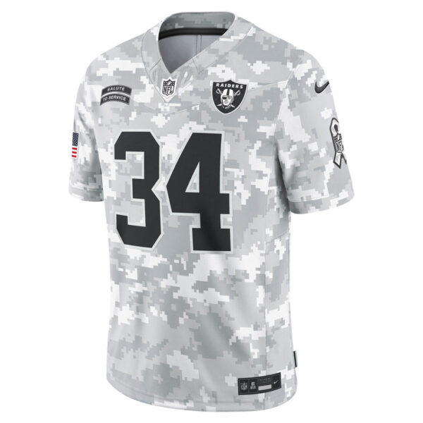 Bo Jackson Las Vegas Raiders 2024 Salute to Service Retired Player Limited Jersey - Arctic Camo