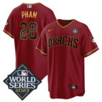 Tommy Pham 28 Arizona Diamondbacks 2023 World Series Men Jersey - Crimson Gold