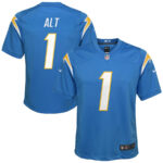 Joe Alt Los Angeles Chargers 2024 NFL Draft First Round Pick Player Game YOUTH Jersey - Powder Blue