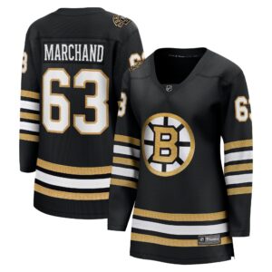 Brad Marchand Boston Bruins Fanatics Women's 100th Anniversary Premier Breakaway Player Jersey - Black