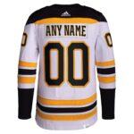 Boston Bruins adidas  Away  Primegreen Authentic Custom Jersey - White
