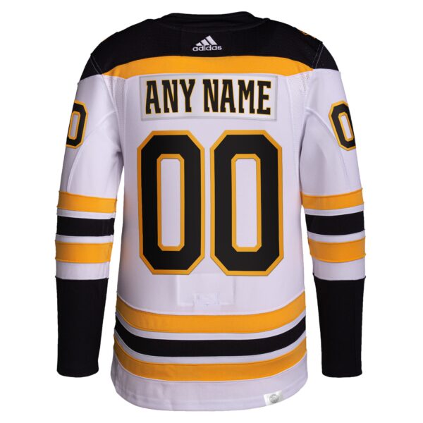 Boston Bruins adidas  Away  Primegreen Authentic Custom Jersey - White