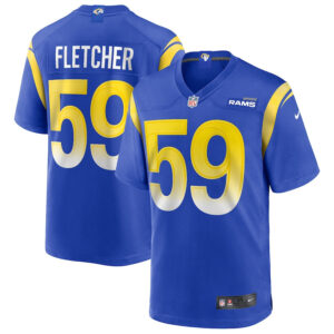 London Fletcher 59 Los Angeles Rams Men Game Retired Jersey - Royal