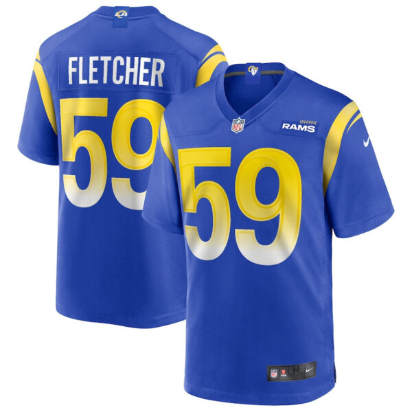 London Fletcher 59 Los Angeles Rams Men Game Retired Jersey - Royal