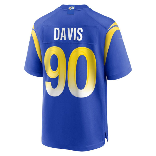 Tyler Davis 90 Los Angeles Rams Team Game Men Jersey - Royal