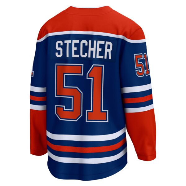 Troy Stecher Edmonton Oilers Fanatics Home Premier Breakaway Player Jersey - Royal