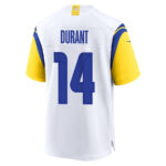 Cobie Durant 14 Los Angeles Rams 2023 Playoffs Patch Game Men Jersey - White
