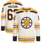 Brad Marchand 63 Boston Bruins Primegreen Men Jersey - Cream