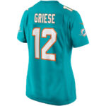 Bob Griese 12 Miami Dolphins Women Game Retired Jersey - Aqua