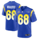 Mike McAllister 68 Los Angeles Rams 2023 Playoffs Patch Game Men Jersey - Royal