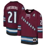 Peter Forsberg Colorado Avalanche Mitchell & Ness Youth 2001-02 Blue Line Player Jersey - Burgundy