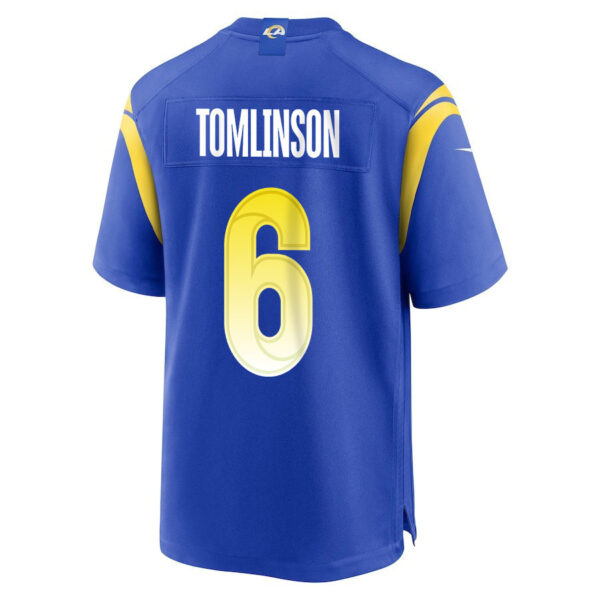 Tre Tomlinson 6 Los Angeles Rams 2023 Playoffs Patch Game Men Jersey - Royal