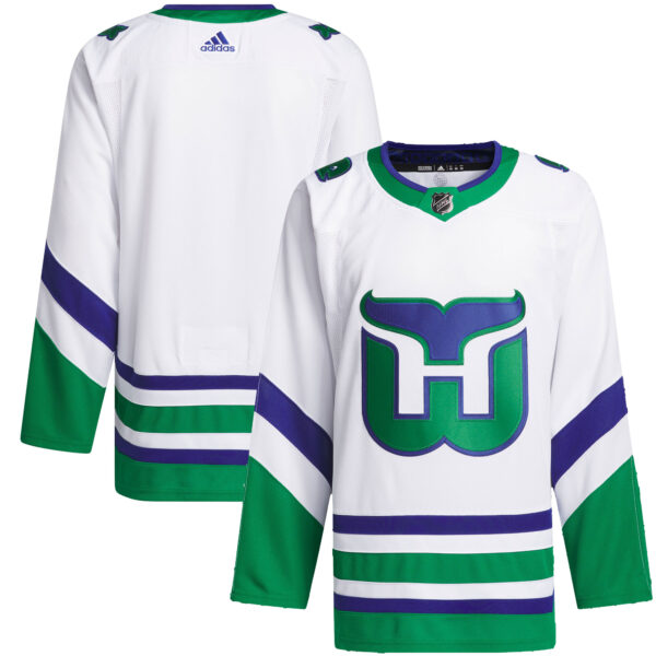 Carolina Hurricanes adidas Whalers Primegreen Authentic Jersey - White