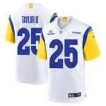 Jason Taylor II 25 Los Angeles Rams 2023 Playoffs Patch Game Men Jersey - White