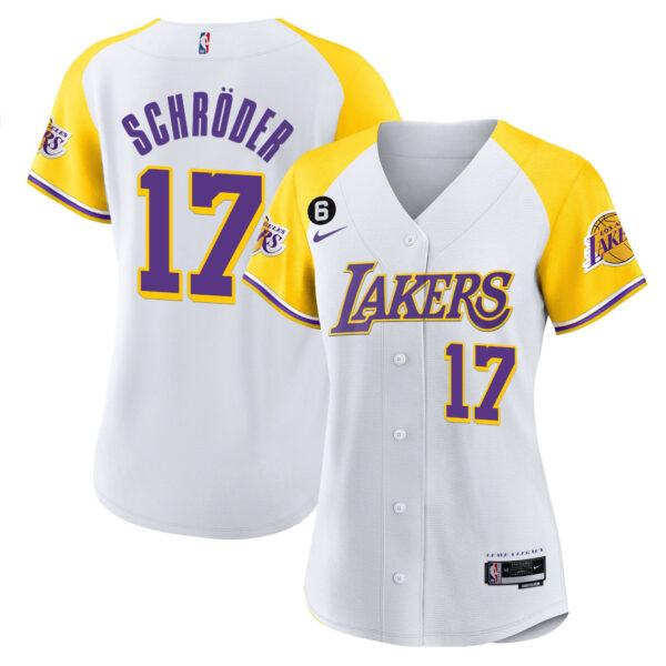 Dennis Schroder 17 Los Angeles Lakers Alternate Baseball Jersey - White
