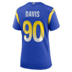 Tyler Davis 90 Los Angeles Rams Game Women Jersey - Royal