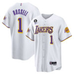 D'Angelo Russell 1 Los Angeles Lakers Baseball Men Jersey - White