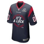 Houston Texans 2023 AFC South Division Champions Locker Room Trophy Game Men Custom Jersey - Navy