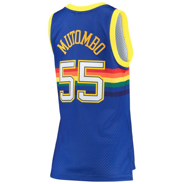 Dikembe Mutombo Denver Nuggets Mitchell & Ness Women's 1991/92 Hardwood Classics Swingman Jersey - Royal
