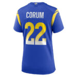 Blake Corum 22 Los Angeles Rams Game Women Jersey - Royal