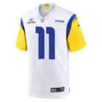 Carson Wentz 11 Los Angeles Rams 2023 Playoffs Patch Game Men Jersey - White