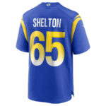 Coleman Shelton 65 Los Angeles Rams Men Game Jersey - Royal