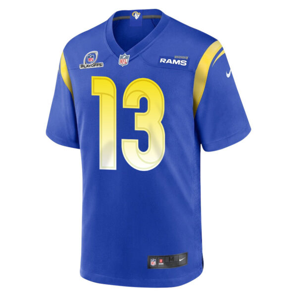 Stetson Bennett 13 Los Angeles Rams 2023 Playoffs Patch Game Men Jersey - Royal