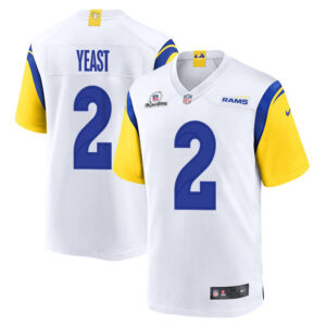 Russ Yeast 2 Los Angeles Rams 2023 Playoffs Patch Game Men Jersey - White