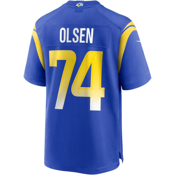 Merlin Olsen 74 Los Angeles Rams Men Game Retired Jersey - Royal