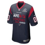 Houston Texans 2023 AFC South Division Champions Conquer Game Men Custom Jersey - Navy
