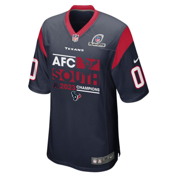 Houston Texans 2023 AFC South Division Champions Conquer Game Men Custom Jersey - Navy