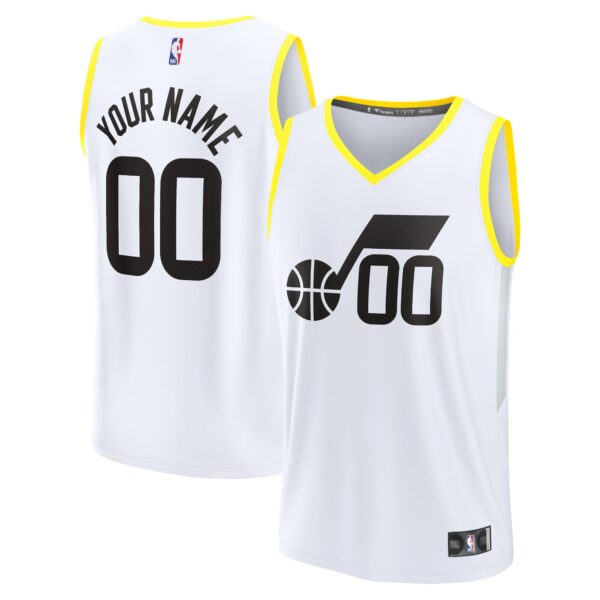 Utah Jazz Fanatics Youth Fast Break Replica Custom Jersey - Association Edition - White