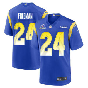 Royce Freeman 24 Los Angeles Rams 2023 Playoffs Patch Game Men Jersey - Royal