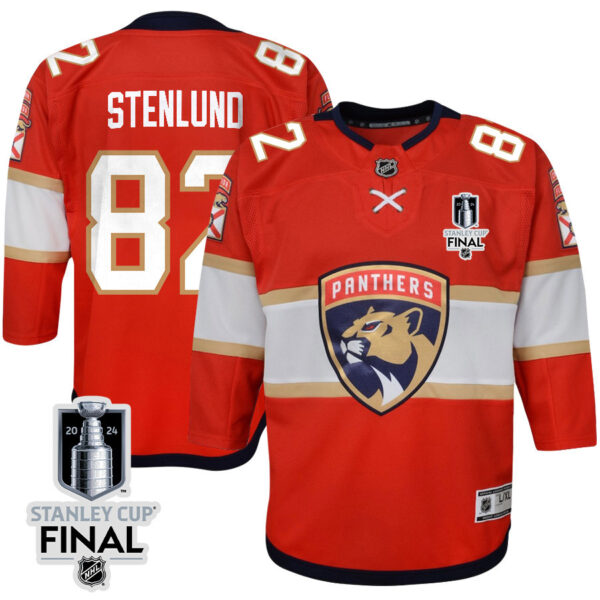 Kevin Stenlund 82 Florida Panthers 2024 STANLEY CUP Final Youth Home Breakaway Jersey - Red