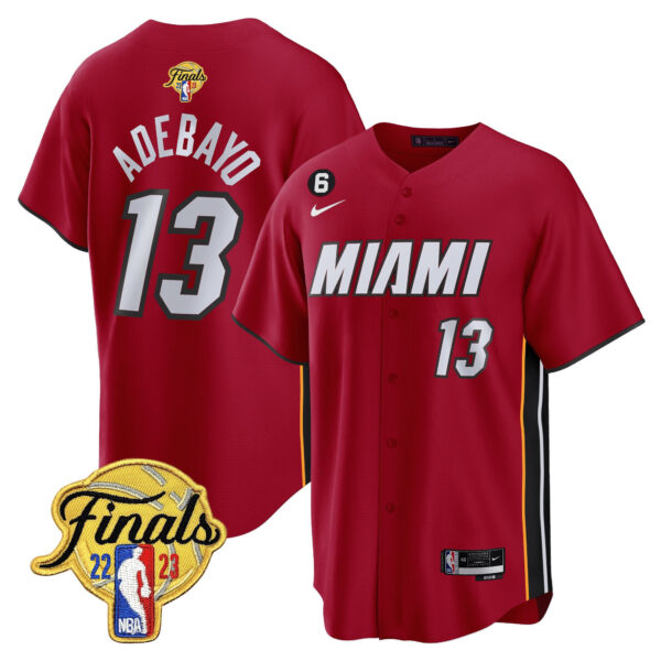 Bam Adebayo 13 Miami Heat 2023 Finals Baseball Men Jersey - Statement
