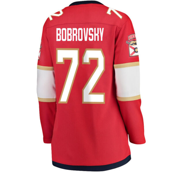 Sergei Bobrovsky 72 Florida Panthers 2024 STANLEY CUP Final Women's Home Breakaway Jersey - Red