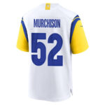 Larrell Murchison 52 Los Angeles Rams 2023 Playoffs Patch Game Men Jersey - White