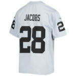 Josh Jacobs 28 Las Vegas Raiders YOUTH Inverted Team Game Jersey - Silver
